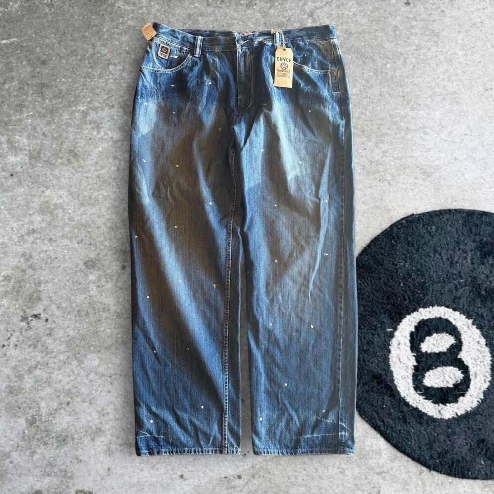 Vintage Enyce Baggy Y2K Denim Jeans NWT Size 40 Splatter Paint